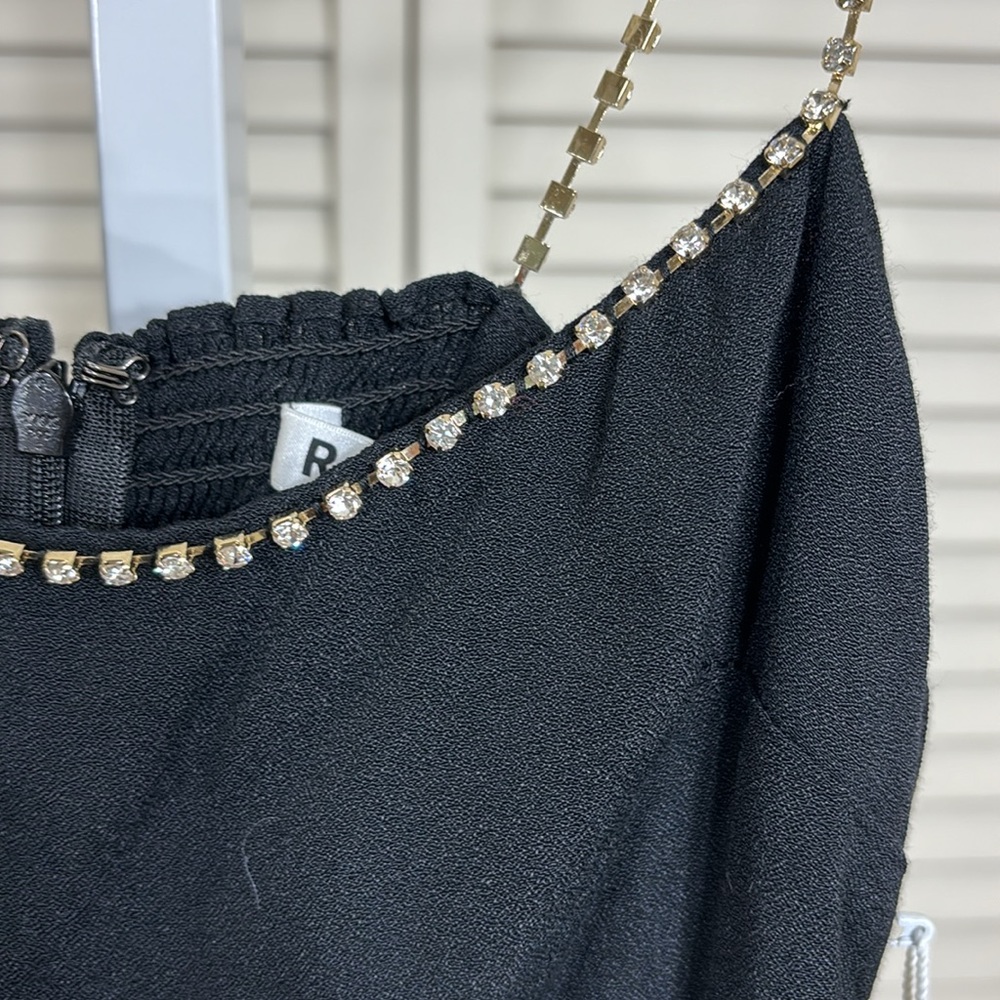 NWT Reformation Baltimore Dress Diamond Details Black Size 0 - Picture 9 of 16